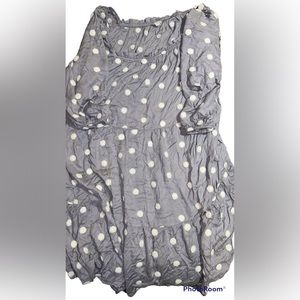 22/24 chambray polka dot peasant dress